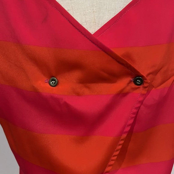 Dotti orange pink striped top detailed back - Picture 3 of 7